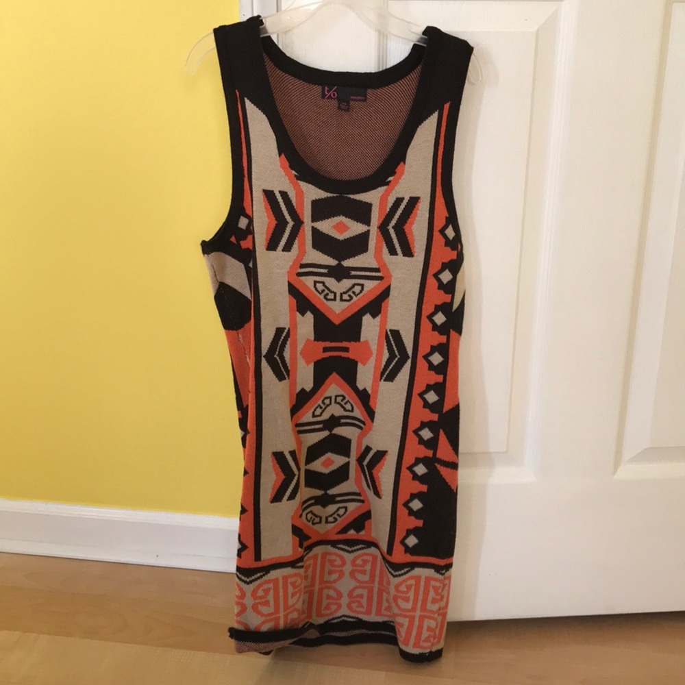 Patterned sweater dress